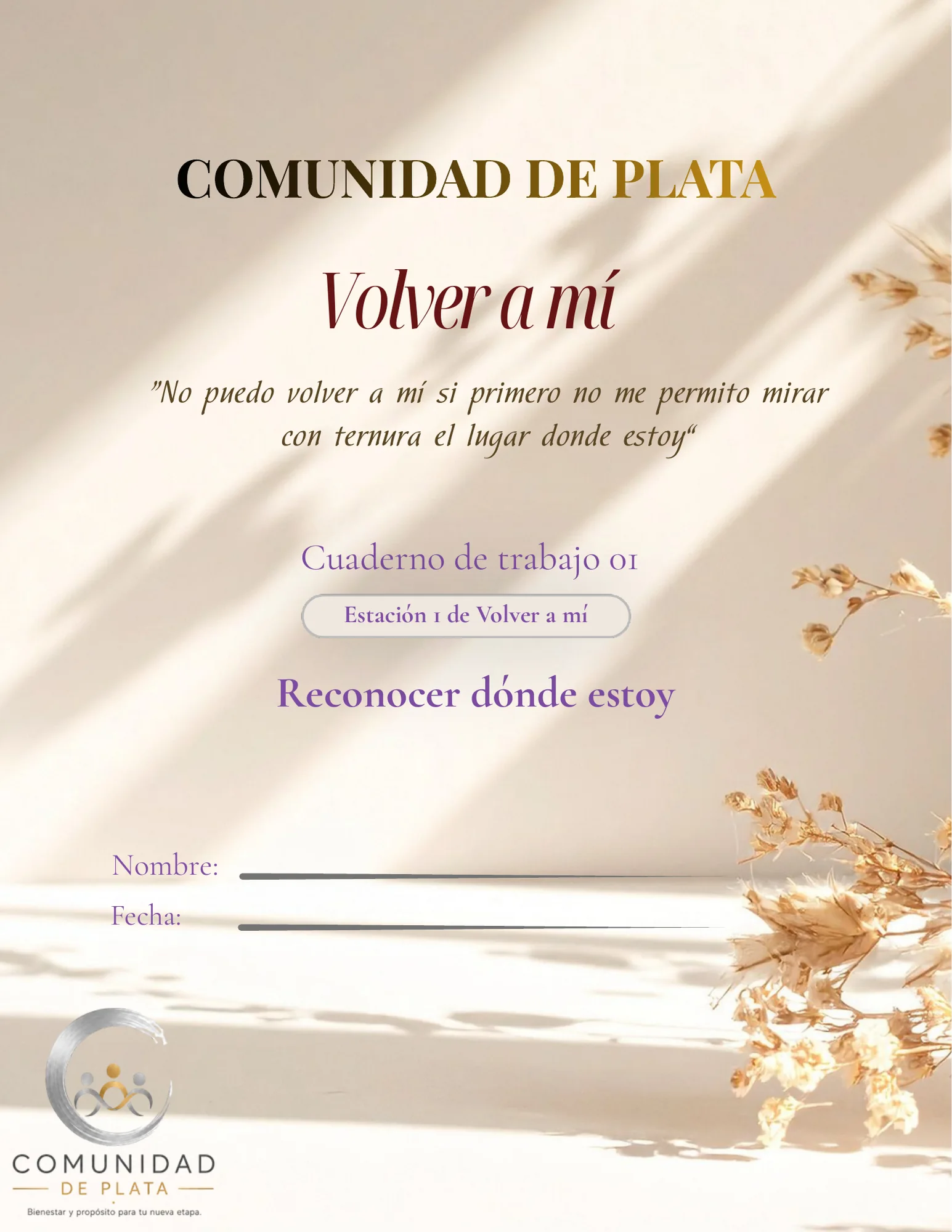 Portada de muestra del Workbook de la Estación 1: Reconocer dónde estoy.